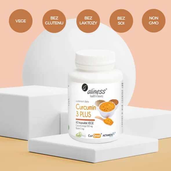 ALINESS Curcumin 3 PLUS z Piperyną 500mg/5mg 60 kaps