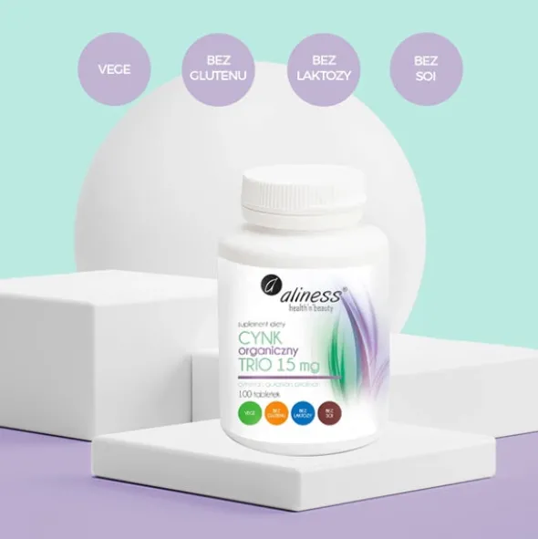ALINESS Cynk Organiczny Trio 15mg 100 tab