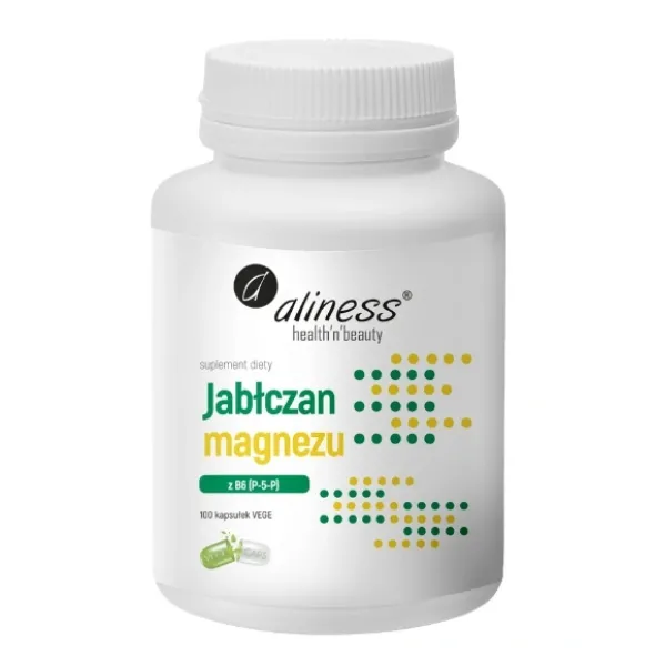 ALINESS Jabłczan Magnezu 100 mg + B6 100 Vege kaps