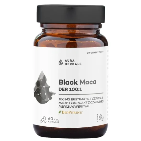 AURA HERBALS Black Maca DER 100:1 60 kaps