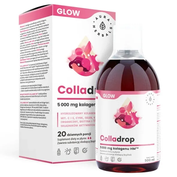 AURA HERBALS Colladrop Glow Kolagen Morski 5000 mg 500 ml