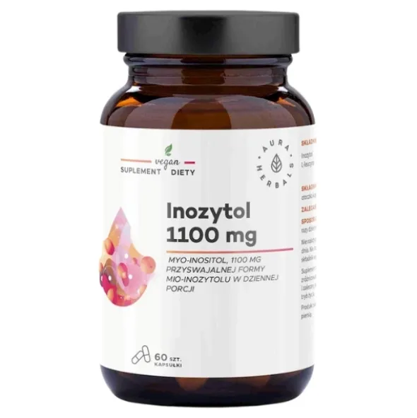 AURA HERBALS Inozytol 1100mg Myo-Inositol 60 kaps