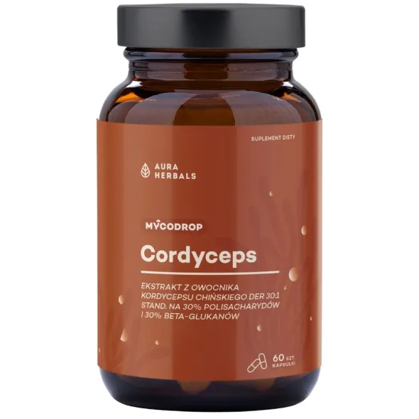 AURA HERBALS Mycodrop Cordyceps 30:1 30% Beta-Glukan 60 kaps