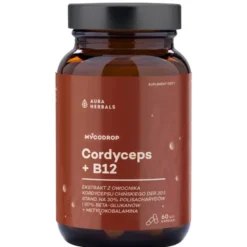 AURA HERBALS Mycodrop Cordyceps 30:1 + B12 30% Beta-Glukan 60 kaps
