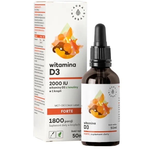 AURA HERBALS Witamina D3 Forte 2000IU krople 50 ml