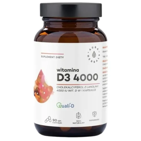 AURA HERBALS Witamina D3 4000IU 90 kaps