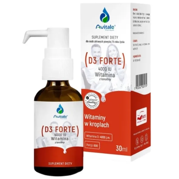 AVITALE Witamina D3 FORTE 4000 z lanoliny Olive 30ml krople