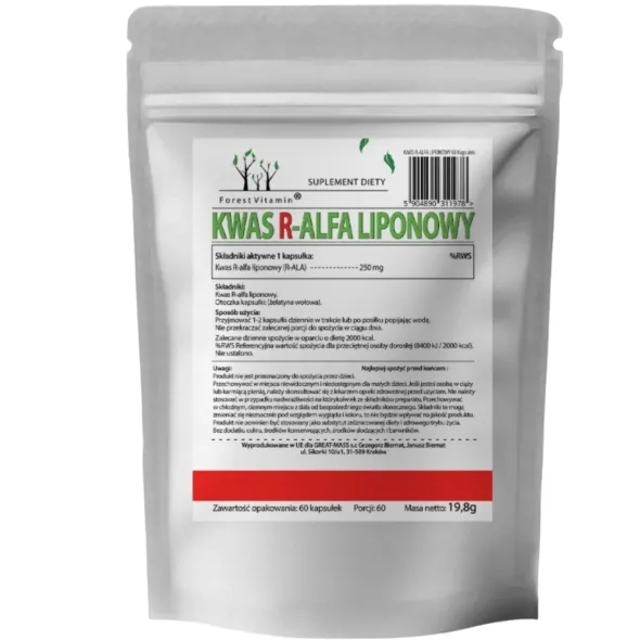 FOREST VITAMIN Kwas R-Alfa Liponowy 250 mg 60 kaps