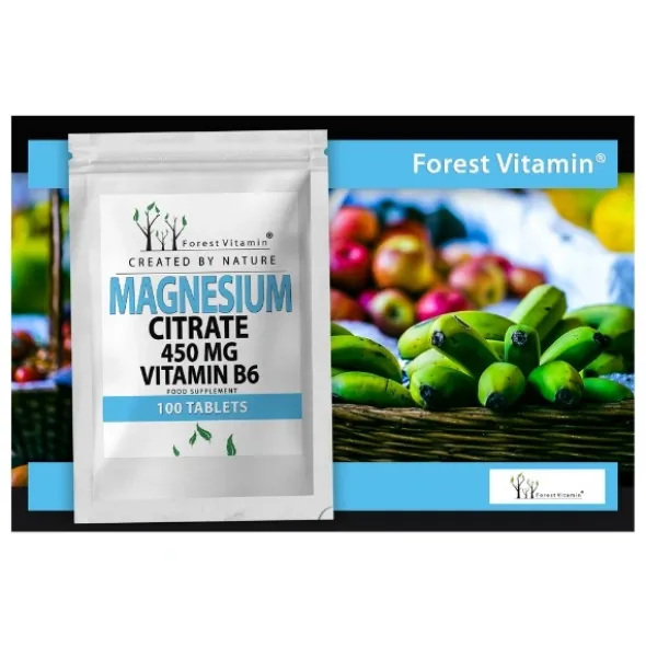 FOREST VITAMIN Magnez Cytrynian 450mg + Witamina B6 100 tabs