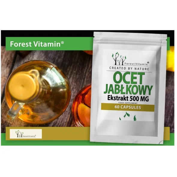 FOREST VITAMIN Ocet Jabłkowy 500mg 60 kaps