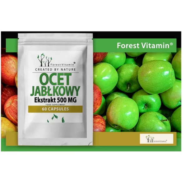 FOREST VITAMIN Ocet Jabłkowy 500mg 60 kaps