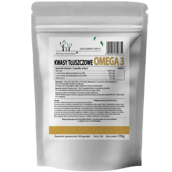 FOREST VITAMIN Omega 3 1000 mg + Witamina E 100 kaps