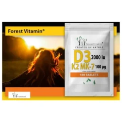 FOREST VITAMIN Witamina D3 2000IU K2 MK-7 100µg 100 Kaps