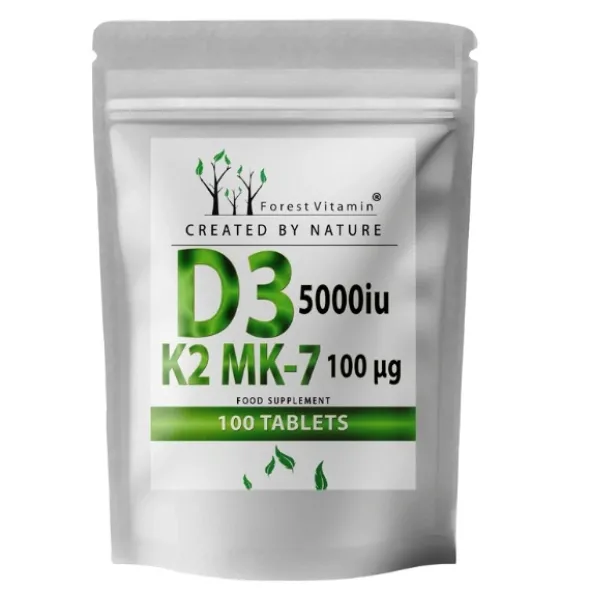 FOREST VITAMIN Witamina D3 5000 IU K2MK7 100 µg 250 tabs