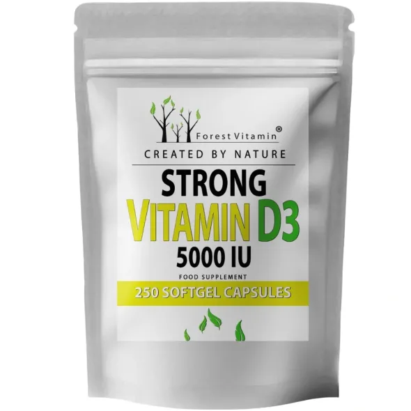 FOREST VITAMIN Witamina D3 5000IU z Oliwą z Oliwek 250 kaps