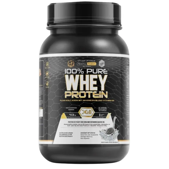 HEALTHY FUSION 100% Pure Whey Protein 1000g (białko, kolegen, magnez)