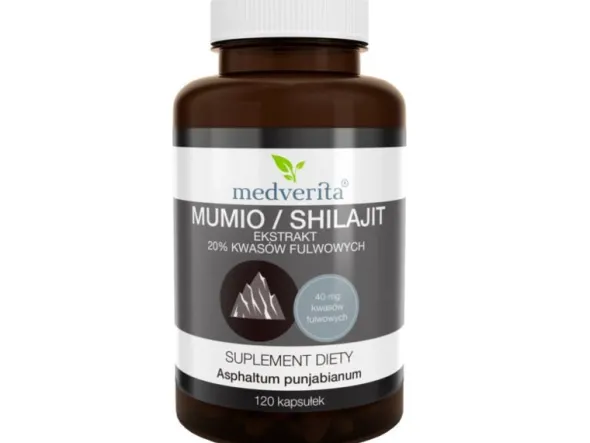 MEDVERITA Mumio / Shilajit Ekstrakt 20% kwasów fulwowych 120 kaps