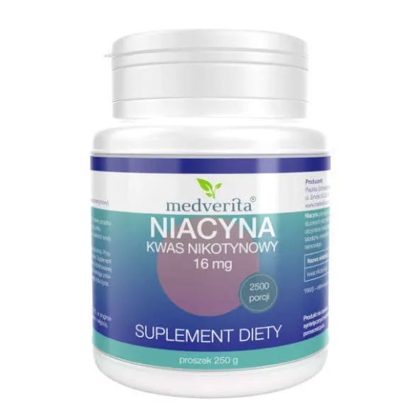 MEDVERITA Niacyna Kwas Nikotynowy 16mg 250 g