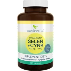 MEDVERITA Selen Organiczny 200mcg + Cynk 15mg 120 kaps