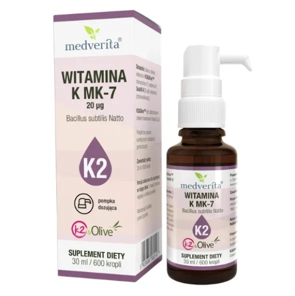 MEDVERITA WITAMINA K2 & OLIVE 20 mcg KROPLE 30 ml
