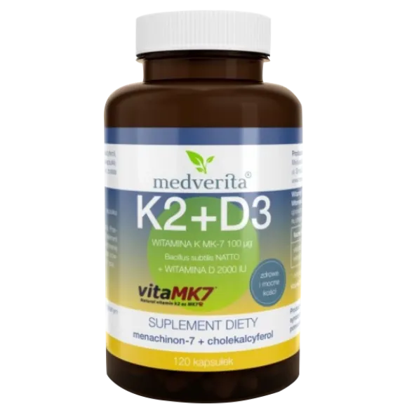 MEDVERITA Witamina K VitaMK7 100µg + D 2000 IU 120 kaps
