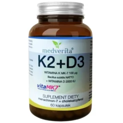 MEDVERITA Witamina K VitaMK7 100µg + D 2000 IU 60 kaps