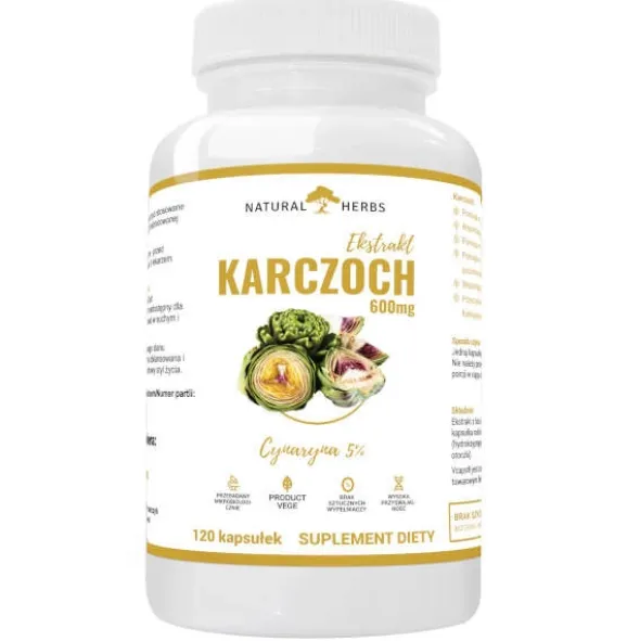 NATURAL HERBS Karczoch Ekstrakt 600 mg 120 kaps