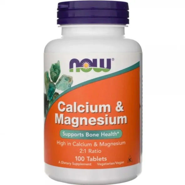 NOW FOODS Calcium & Magnesium 2:1 - Wapń + Magnez 100 tabl