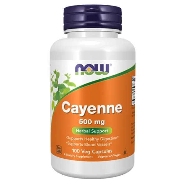 NOW FOODS Cayenne - Pieprz kajeński 500mg 100 kaps