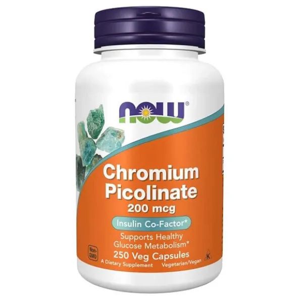 NOW FOODS Chromium Picolinate - Chrom Pikolinian 200mcg 250 kaps