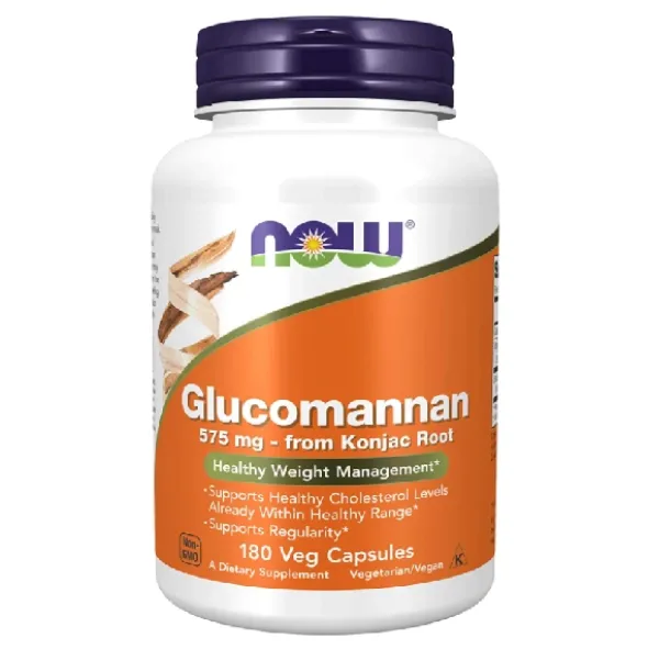 NOW FOODS Glucomannan 575mg Konjac Root 180 kaps