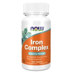 NOW FOODS Iron Complex - Żelazo + Witamina C + Kwas Foliowy + Witamina B12 100 tabl
