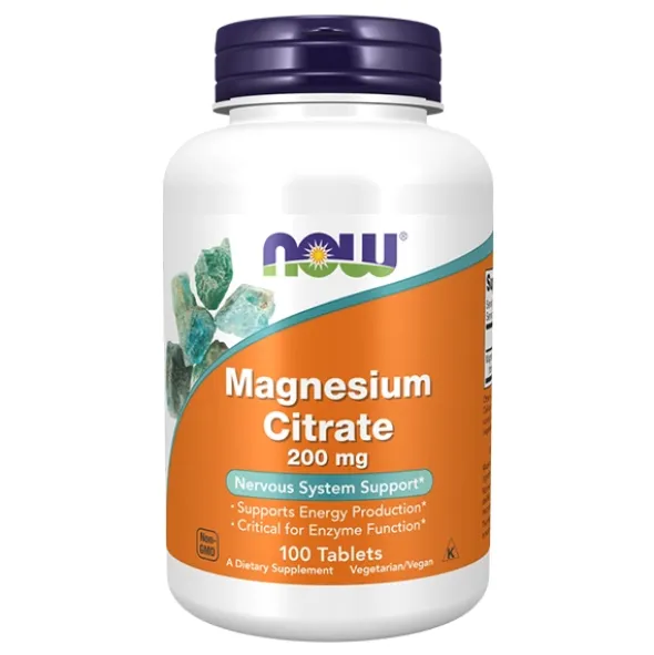NOW FOODS Magnesium Citrate - Cytrynian Magnezu 200mg 100 tabl