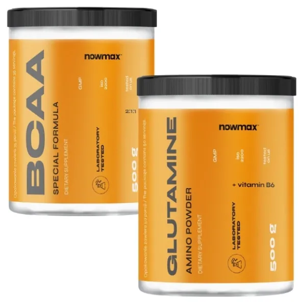 nowmax® BCAA 2:1:1 500 g + nowmax® L-Glutamine 500 g