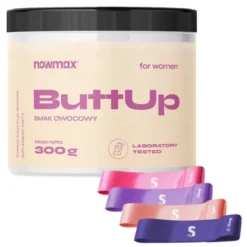 nowmax® BUTT UP 300 g + Zestaw 4 Gum Oporowych Fitness Band