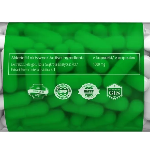 nowmax® Gotu Kola MEMORY wąkrota azjatycka 4:1 60 kaps