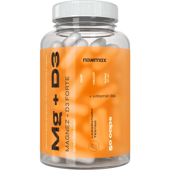 nowmax® Magnez + Witamina D3 FORTE 50 kaps