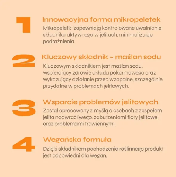 nowmax® Maślan Sodu SR 300mg 80% kwas masłowy 60 kaps