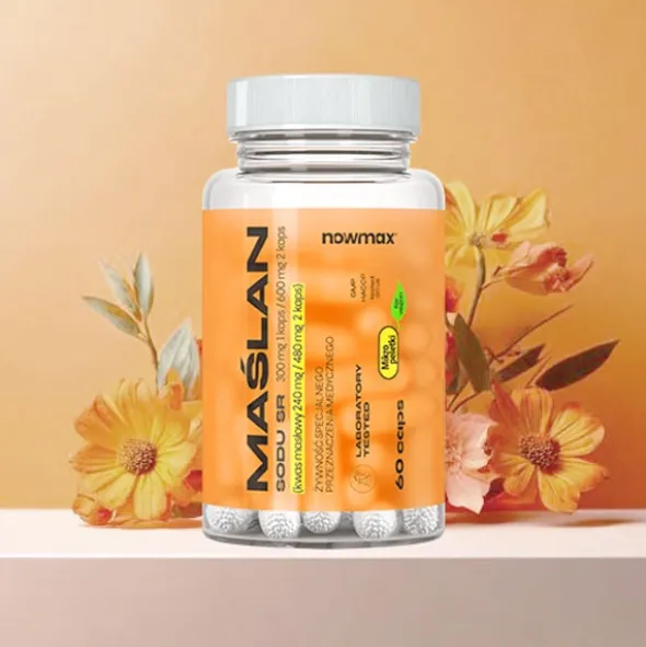 nowmax® Maślan Sodu SR 300mg 80% kwas masłowy 60 kaps