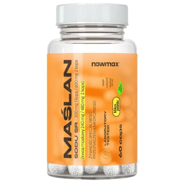 nowmax® Maślan Sodu SR 300mg 80% kwas masłowy 60 kaps