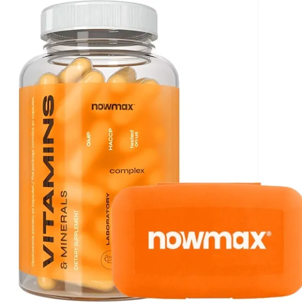 nowmax® Witaminy i Minerały 90 kaps + nowmax® Pill Box