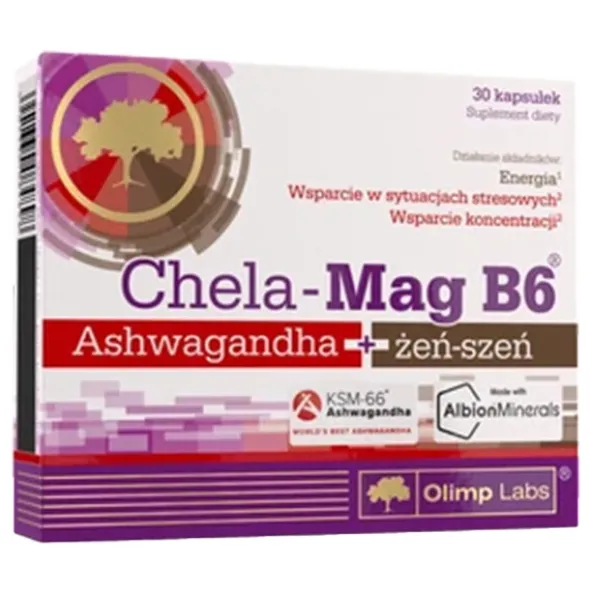 OLIMP Chela-Mag B6 Ashwagandha + Żeń-Szeń 30 kaps