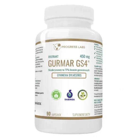 PROGRESS LABS Gurmar GS4 Ekstrakt 450 mg 90 kaps