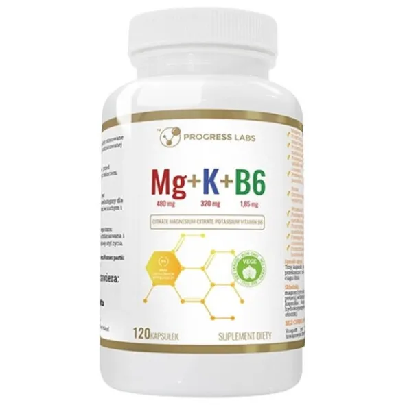 PROGRESS LABS Magnez + Potas Cytrynian + P-5-P 120 kaps