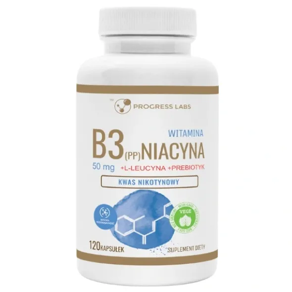PROGRESS LABS Niacyna Witamina B3 50 mg + Inulina 120 kaps