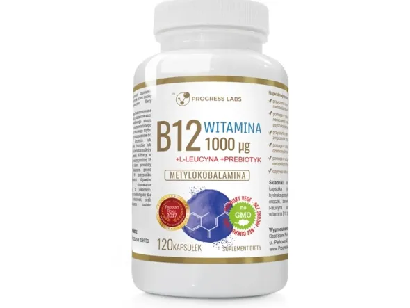 PROGRESS LABS Witamina B12 1000 µg + Probiotyk 120 kaps