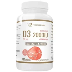 PROGRESS LABS Witamina D3 Forte 2000IU 50mcg 120 tab