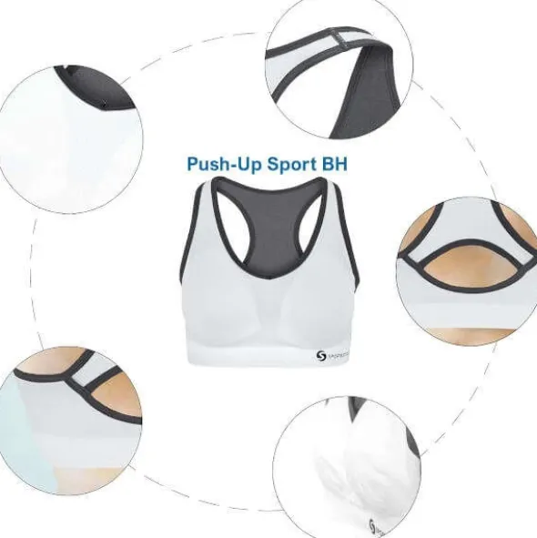 SPORTASTISCH Damski biustonosz sportowy "Sporty Bra" roz S kolor biało-szary
