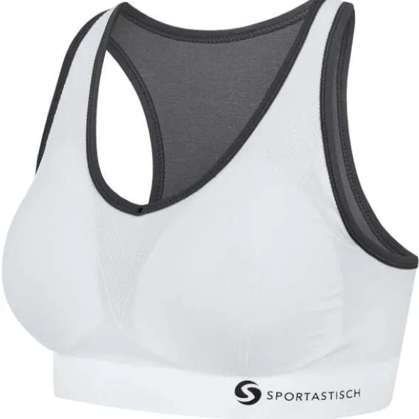 SPORTASTISCH Damski biustonosz sportowy "Sporty Bra" roz S kolor biało-szary
