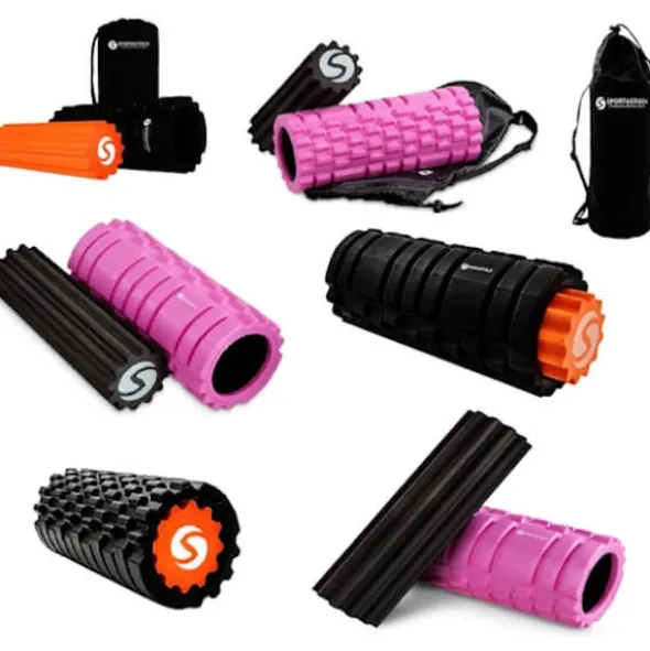 SPORTASTISCH Wałek do masażu "Rock n Roll"33cm kolor czarno + wałek pomarańczowy + torba czarna